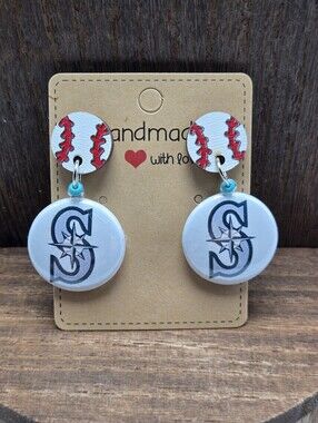 NWT Seattle Mariners Earrings MLB Baseball True to the Blue Souvenir Dangle Drop